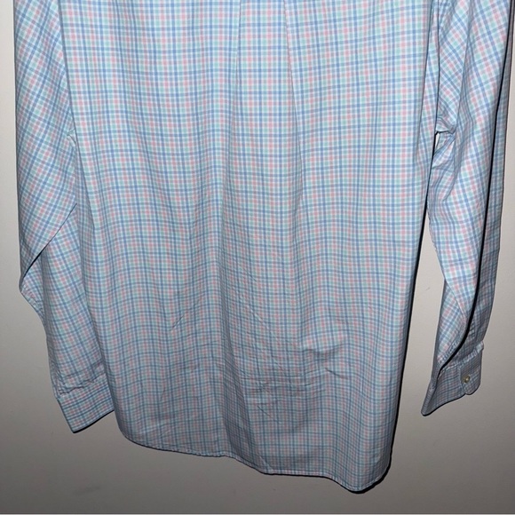 Vineyard Vines Gingham Blue, White, and Pink Check Classic Fit Tucker Shirt - Picture 7 of 7